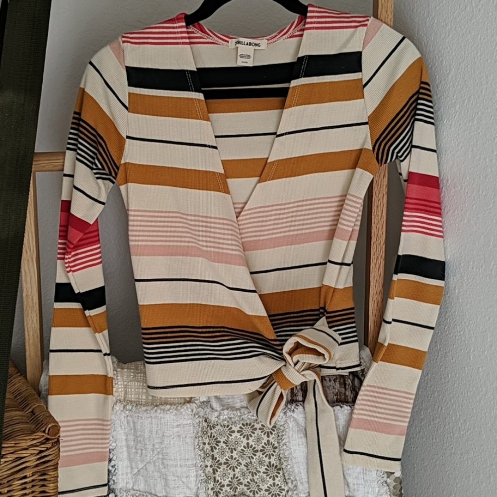 Billabong faux wrap shirt